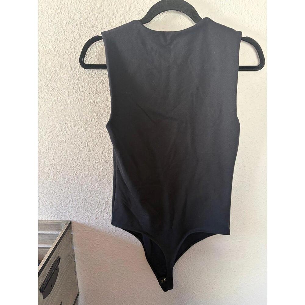 Abercrombie & Fitch Soft A&F Collection Square Neck Bodysuit Black Thick Materia - Picture 2 of 3